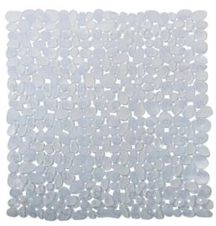 MSV Tapis Fond de Douche PVC Galets 53x53cm Transparent