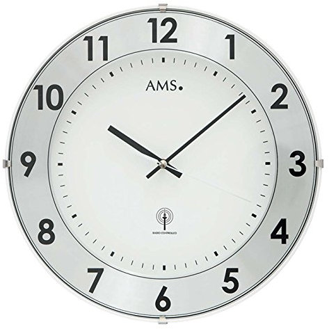 AMS F5948 Funk-Wanduhr, Holz, Mehrfarbig, 35 x 35 x 12 cm