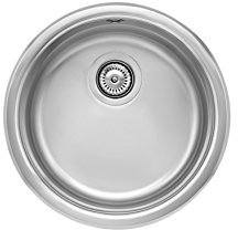 Roca A870810453 - Inoxidable Redondo Ø450 Aparato - Fregadero - De Acero Inoxidable - Modelo Ruedo Y Redondo - Para Encastrar, Con Rebosadero