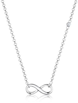 Elli DIAMONDS Halskette Damen Infinity Anhänger Unendlichkeit Symbol Trend mit Diamant (0.015 ct.) in 925 Sterling Silber