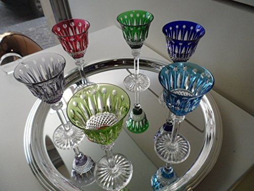 SAINT LOUIS SET 6 LIQUEUR TOMM/ PORTO h 16,6 d 7cm