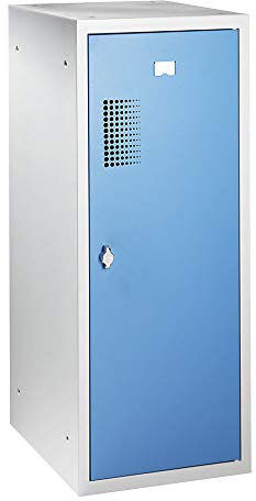 QUIPO Vêtements Locker, Avec 1 Tringle à vêtements, H x L x P 1000 x 400 x 500 mm, Avec fixations Pour un cadenas, Corps Gris Clair/bleu Clair Porte.