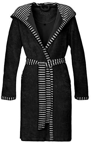 Vossen Damen Bademantel Juno schwarz L