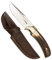 Muela Cuchillo SETTER-11A hoja de acero MoVa de 11 cm y empuñadura de asta de ciervo para Caza, Pesca, Supervivencia y Bushcraft Realizado en Ciudad Real + Portabotellas de regalo