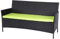 Mendler 3-Sitzer Poly-Rattan Gartenbank Halden, Sitzbank - anthrazit, Kissen grün