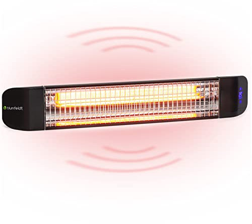 Klarstein Infrared Heater, 2400W Outdoor Electric Patio Heater, Smart WiFi App, Timer, LED Display, IP65 Terrace Outdoor Heater for Garden and Home, CO2-Free Energy Efficient Garden Heaters Outdoors