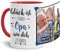 Tassendruck Fototasse mit Spruch für Opa - Glück ist, jemanden wie Dich zu haben - zum Selbst gestalten mit 2 Fotos, Innen & Henkel Rot, 300 ml