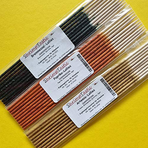 ShrimpTastic Shrimp Lollies Set / 30 Stück/Paprika + Brennnessel + Artemia