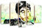 Feeby Wanddeko 5 teile 150x100 cm Al Pacino Porträt Abstraktion Scarface Bilder modern Wand Bild Kunstdruck Deko Schauspieler Popkultur Der Pate Grün