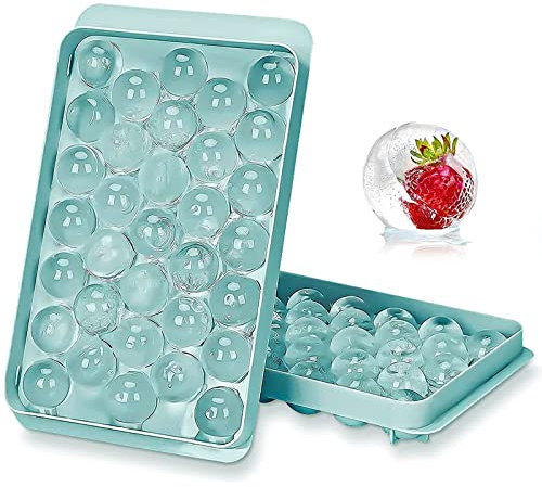 Eiswürfelform,Eiswürfelform Mit Deckelm,Platzsparend und stapelbar Ice Tray Ice Cube,LFGB Zertifiziert und BPA Frei Quadratische Eiswürfelschalen einfach Herauszunehmen (1 Pack Blue)
