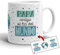 Kembilove Taza el Mejor Padre del Mundo – Taza con Mensaje Papá contigo al Fin del Mundo – Regalo Hermana Original – Regalos Originales para cuñados – Tazas Originales para Familiares