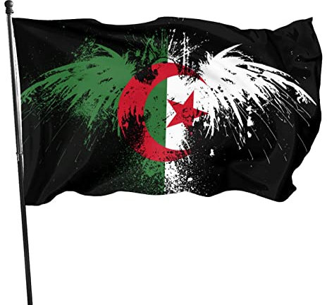 Drapeau De Vacances Aigle Drapeau Algérie Bruant Avec Œillets Drapeau Pirate Couleurs Vives Suspendus Fanion Pour Décorations Manif Fête 90X150Cm