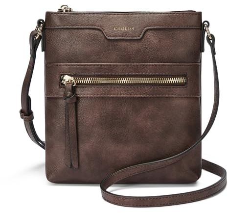 CHOLISS Mini-Crossbody-Taschen für Damen, kleine Geldbörsen für Frauen mit veganem Leder, Reise-Umhängetasche, 02 Dunkelbraun (Mini), Small, Casual