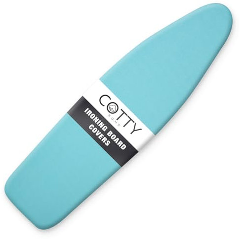 Ironing Board Cover, Heat Reflective Silicone Coating, Full Scorch Resistant Thick Padding, Nose Pocket, Elastic Edges, Heavy Duty Iron Pad Covers Standard Size, Hook and Loop Fastener Strap, Cotton