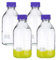 PATIKIL 4 Pack Reagent Media Storage Bottles, 1000ml Borosilicate Glass Graduated Round Bottles with GL45 Blue Screw Cap for Lab Water Reagent Liquids, Clear