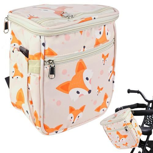 Lenkertasche für Kinder - Wasserdichte Fahrradtasche, Doppeltasche für Fahrrad, Laufrad, Dreirad, Scooter und Baby-Kinderwagen