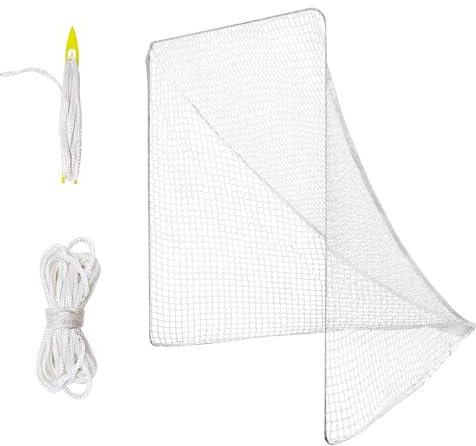 4 mm robustes Lacrosse-Netz mit 6 x 150 cm Lacrosse-Tornetz, Schnürseil und 1 x zufälliges Farb-Installationswerkzeug, Lacrosse-Netz-Ersatz für Lacrosse-Praxis oder Wettbewerbe im Hinterhof,