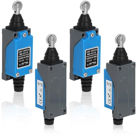 SWAWIS 4Pcs ME-8112 Rollen Plunger Momentan Endschalter, 5A 250V AC NC-NO Reiseschalter für CNC Fräse Laser Plasma Router