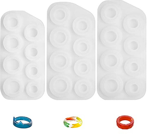 KYSUN 3 Stück Ring Silikon Formen Set DIY Ring Silikonform Schmuck Epoxidharz Formen Harz Silikon Schmuck Guss Für Die Dekoration Schmuck Handwerk DIY