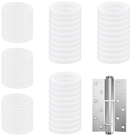 60 PCS Rondelles Pour Gonds De Porte Cache Paumelles Entretoise Plastique 10 Mm X 15 Mm Bague Paumelle Rondelle Pour Gonds De Porte En Nylon Pour Cache Paumelles 1mm 30PCS & 2mm 30PCS (Blanc)
