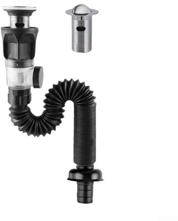 Flexibler Ablaufverbinder für Waschbecken, einfache Installation, verschiedene Anwendungen (schwarz)