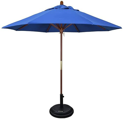 VNNHGB 2,7 m Sonnenschirm aus Holz für den Garten, Terrasse, Sonnenschutz für den Außenbereich, Sonnenschirm mit gerader Stange für den Außenbereich, Tischschirm, Marktschirm für Rasen, G