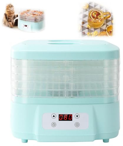 Essiccatore for alimenti, essiccatore for alimenti con flusso d'aria a 360°, temperatura regolabile, timer da 72 ore, display a LED a 6 vassoi, essiccatore elettrico da 200 W for snack di frutta secca