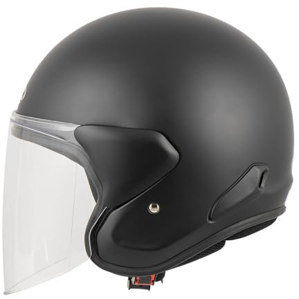 MTR DX3 Jethelm, ECE Zertifizierter Motorradhelm - Maximale Verkehrssicherheit, Robust & Komfortabel, Ideal Für Motoroller & Vespa, Ratschenverschluss, Klares Visier, L