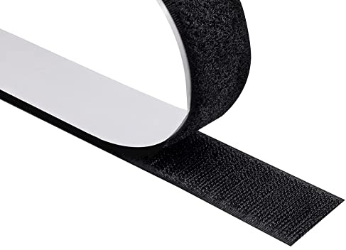 KLEBASTO Klettband selbstklebend | extra stark | Klettband zum Kleben | Set Hakenband & Flauschband | Profi Qualität (Schwarz, 16mm x 3 m)