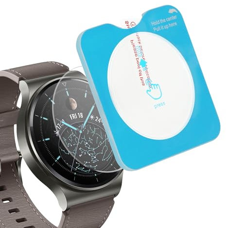 kwmobile Protectores de Pantalla Compatibles con Huawei Watch GT 2 Pro - Set 2X Cristal Templado Transparente para Smartwatch con Pack de Instalación Sencilla