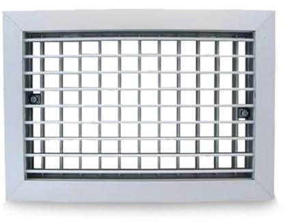 CAEXVEN Rejilla Ventilación en Aluminio Plateado - Lamas Móviles con Deflexión Doble - 900X300 mm