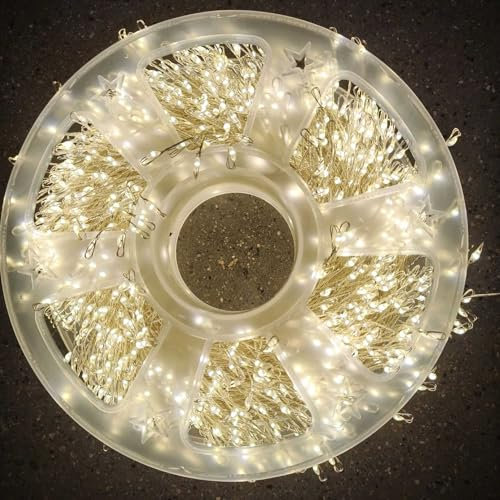 Luci d'atmosfera for decorazioni natalizie, luci a LED for petardi in filo di rame Stringhe di lucine, luci d'atmosfera for albero di Natale, decorazioni for feste(Warm white silver,20m 600 LEDs USB)