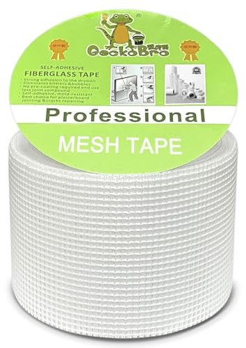 Anytrox Fiberglass Mesh Tape, Hochfestes Selbstklebendes Glasfaser Gewebeband Joining and Plastering Scrim Tape zum Füllen von Rissen und Reparieren von Rissen und Fugen (9cmx30m)