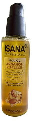 ISANA PROFESSIONAL Haaröl Arganöl & Pflege, 500 ml (5x 100ml) - Strapaziertes & trockenes Haar - Pflegeöl enhält Argan- & Sonnenblumenöl
