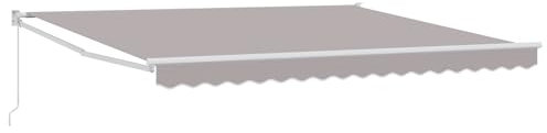 vidaXL Toldo Retráctil Manual Gris 400x300 cm, Tela de reemplazo para toldo Marco de 4x3 m Gris Claro