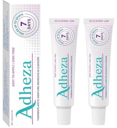 AdhéSif Dentaire, Fixateur Pour ProthèSes Dentaires Adheza, Colle Dentaire à Tenue Extra Forte Pour La RéParation Des Dents, Fixateur à Tenue Forte Pour Un Usage Quotidien,2pcs