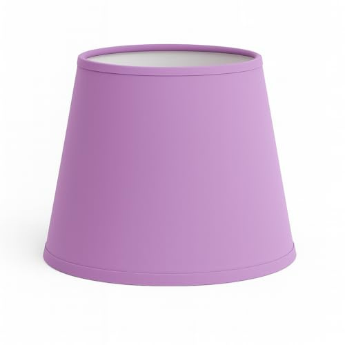 30 cm Lampenschirm, Kegel, Baumwollstoff mit weißer PVC-Rückseite, handgefertigtes Produkt, für Tischlampe, Stehlampe (Lila)