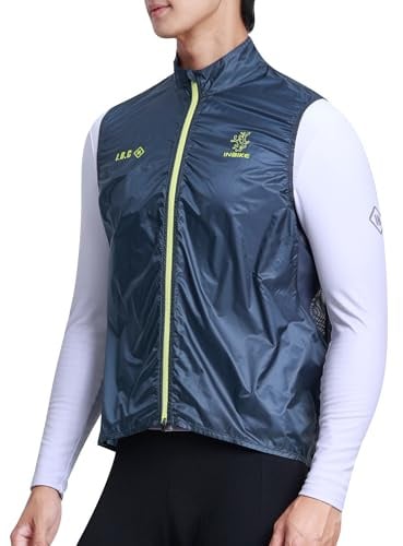 INBIKE Gilet de Cyclisme Homme léger Gilet Course Vent coupe-vent et imperméable Respirant avec Doublure en Poche de Rangement