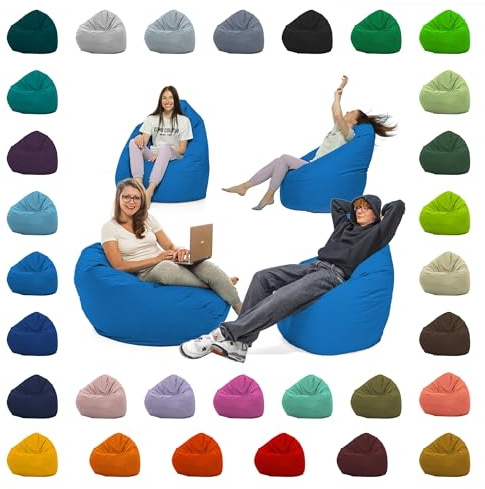 Sitzsack XXL – Beanbag für Kinder & Erwachsene – In & Outdoor geeignet – Wasserabweisend & pflegeleicht – Gefüllt mit hochwertigen EPS-Perlen – Ideal zum Gaming & Entspannen (Königsblau, XXXL)