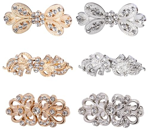 TRKETK 6 Pièces Clips Pull Vintage Pinces à Cardigan Argent et or Cardigan Shawl Clip Élégant et Pratique pour Gilet Fermeture pour Femmes Robes et Chemises Broches de Chandail Pince