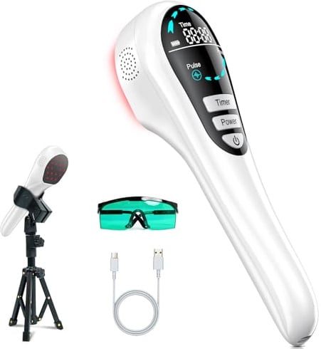 Handgerät Kaltes Rotlicht Handgerät, 5 Modi, 808nm+650nm Kaltlicht-Technologie, Infrarot Kaltlicht Handgerät für Muskel- und Gelenkpflege Mensch & Haustier
