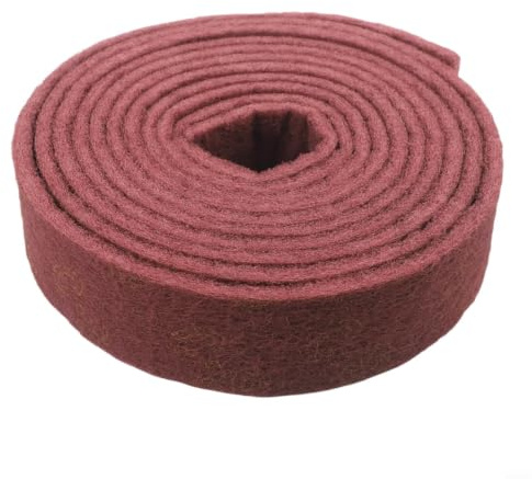 Almohadilla de esponja de esmeril, cinta abrasiva de nailon para ollas y sartenes, rollo de estropajo de cocina resistente, para tiras de limpieza verde o roja para estufas y platos (rojo, 6 m x 7,5