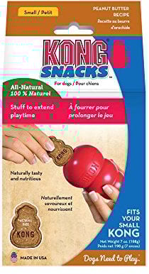 KONG - Snacks™ - All Natural Dog Treats - Peanut Butter Biscuits - Small (Best used with KONG Classic Rubber Toys)