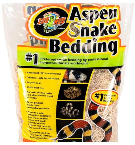 Zoo Med - Aspen Snake Reptilienstreu, natürliche Pappel-Reptilienstreu, super saugfähig, ungiftig, geruchlos, 8.8 L