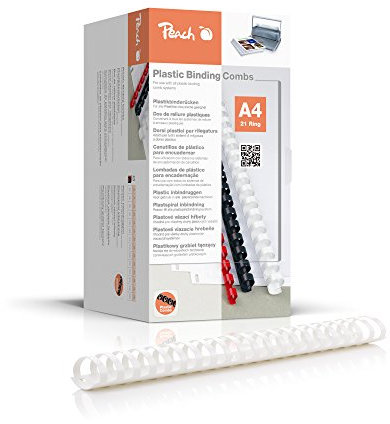 Peach Plastikbinderücken A4 - 44mm - 440 Blatt - 50 Stück - weiß - PB444-01