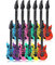 Schramm® 12 Stück Luftgitarren Bunt 100cm in 6 Farben Luft Gitarre Air Guitar aufblasbar
