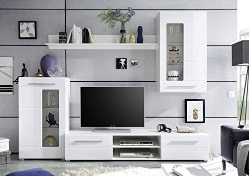 Avanti Trendstore - Wohnwand in weiß/Hochglanz Dekor, ca. BHT 240x190x42cm