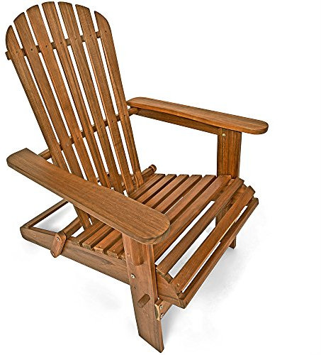 Casaria® Sonnenliege Holz Wetterfest Klappbar 160kg Belastbarkeit XXL Armlehnen Rückenlehne Garten Balkon Terrasse Holzstuhl Ergonomisch Adirondack