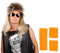 Panelize® 80er Jahre Vokuhila Perücke und Schweißband Stirnband Set 4 Farben wählbar (orange)