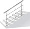 LZQ 80cm Main courante en acier inoxydable pour escaliers, balustrade, balcon et autres utilisations intérieures et extérieures avec traverses (80 cm, 3 traverses)